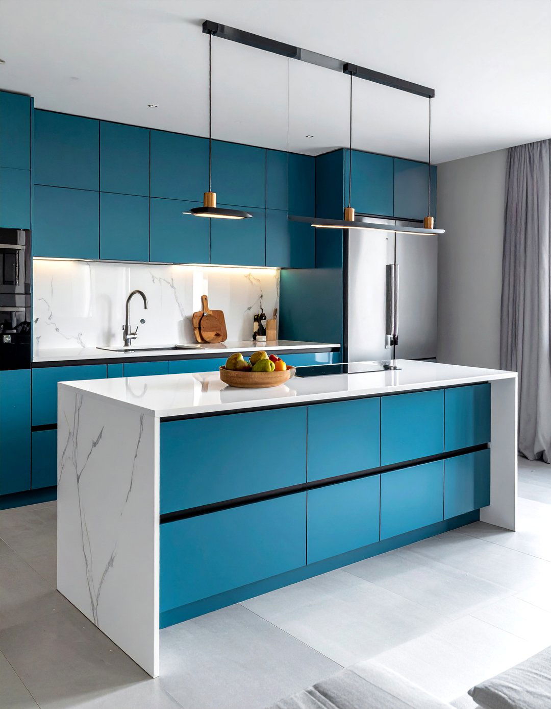 Sleek Handleless Modern - 40 Kitchen Island Ideas for Spacious Kitchens