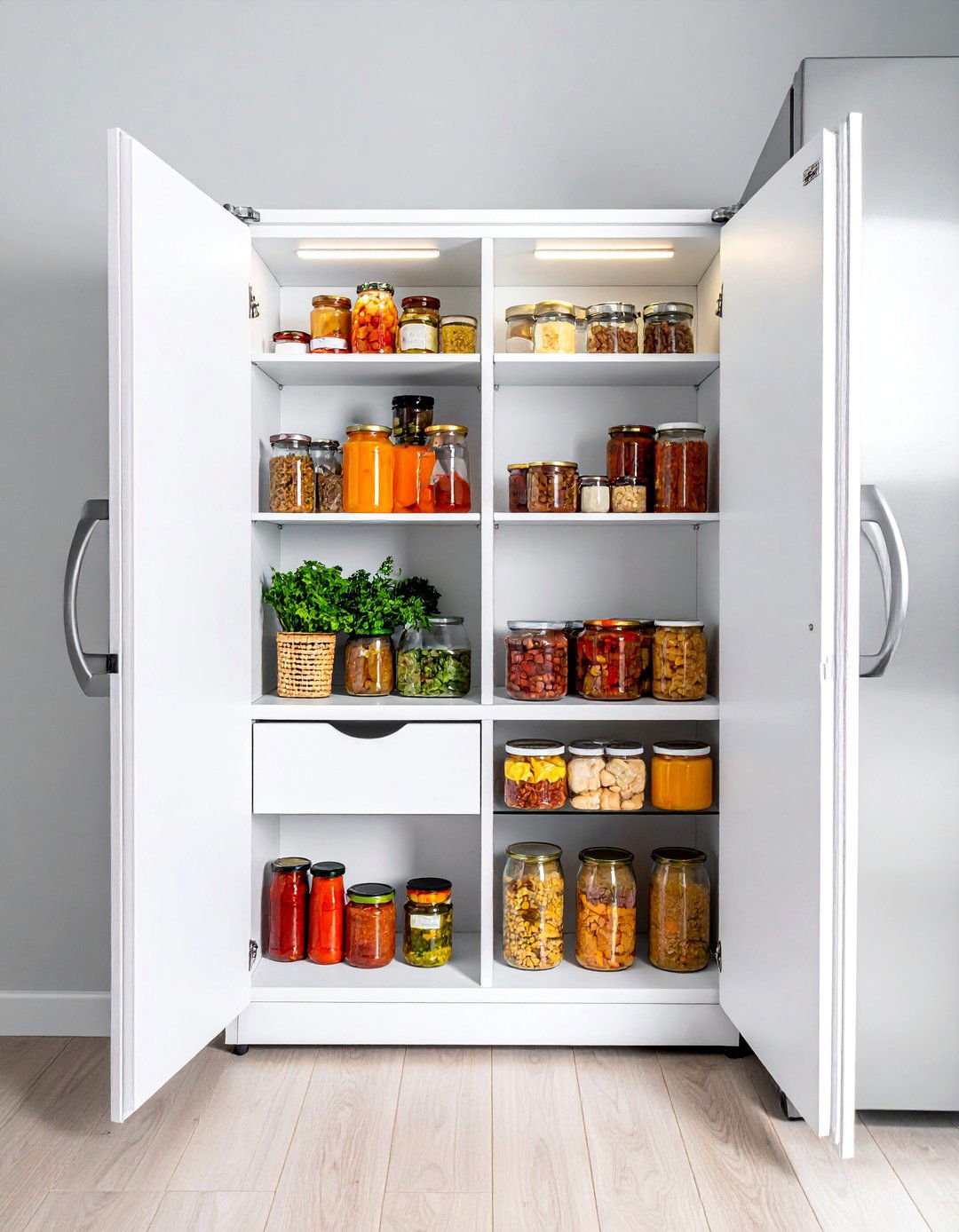 Slim Rolling Pantry Cabinet - 30 Small Pantry Ideas for Efficient Storage