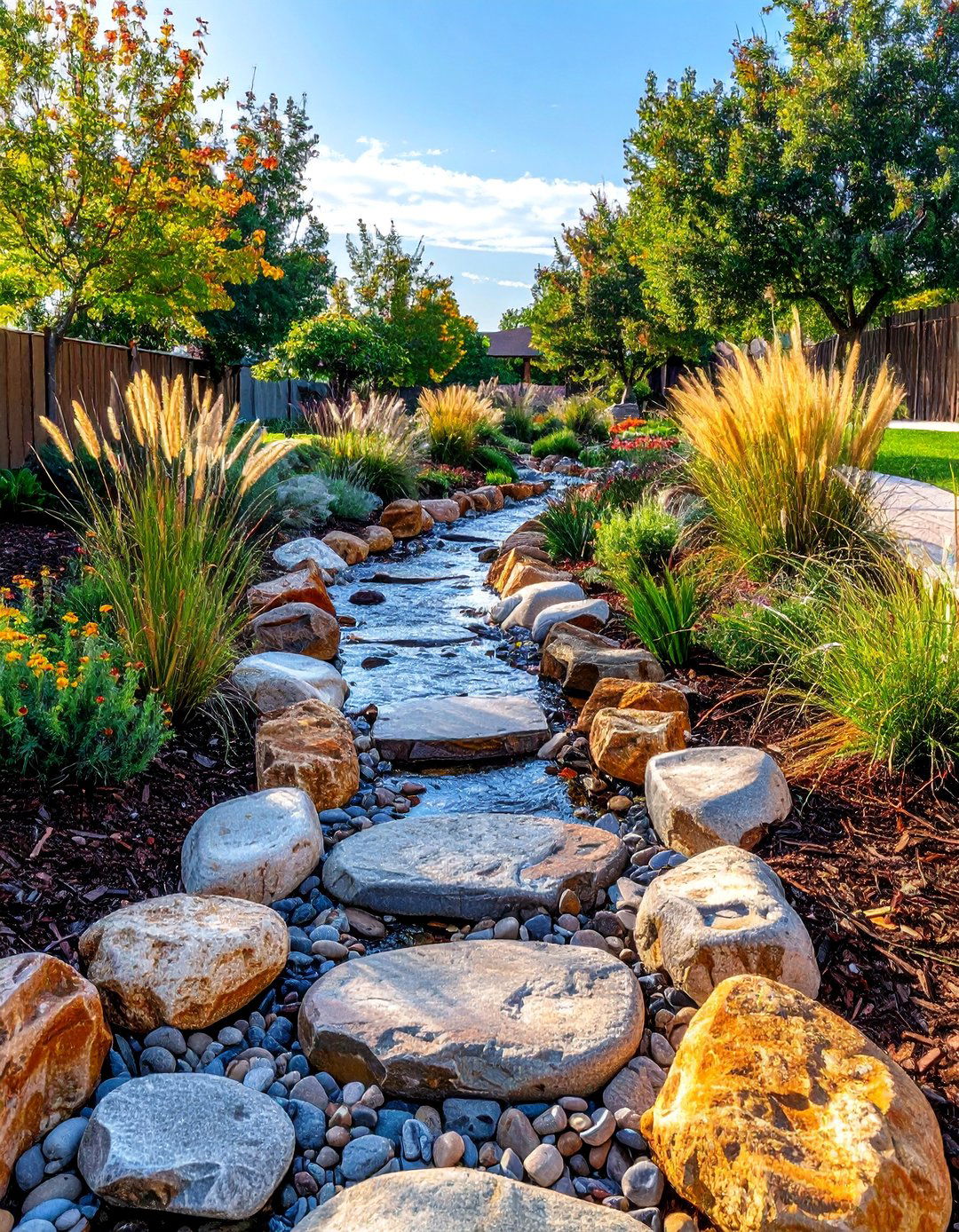 Small Front Yard with a Dry Creek Bed - 40 Small Front Yard Landscaping Ideas to Boost Curb Appeal
