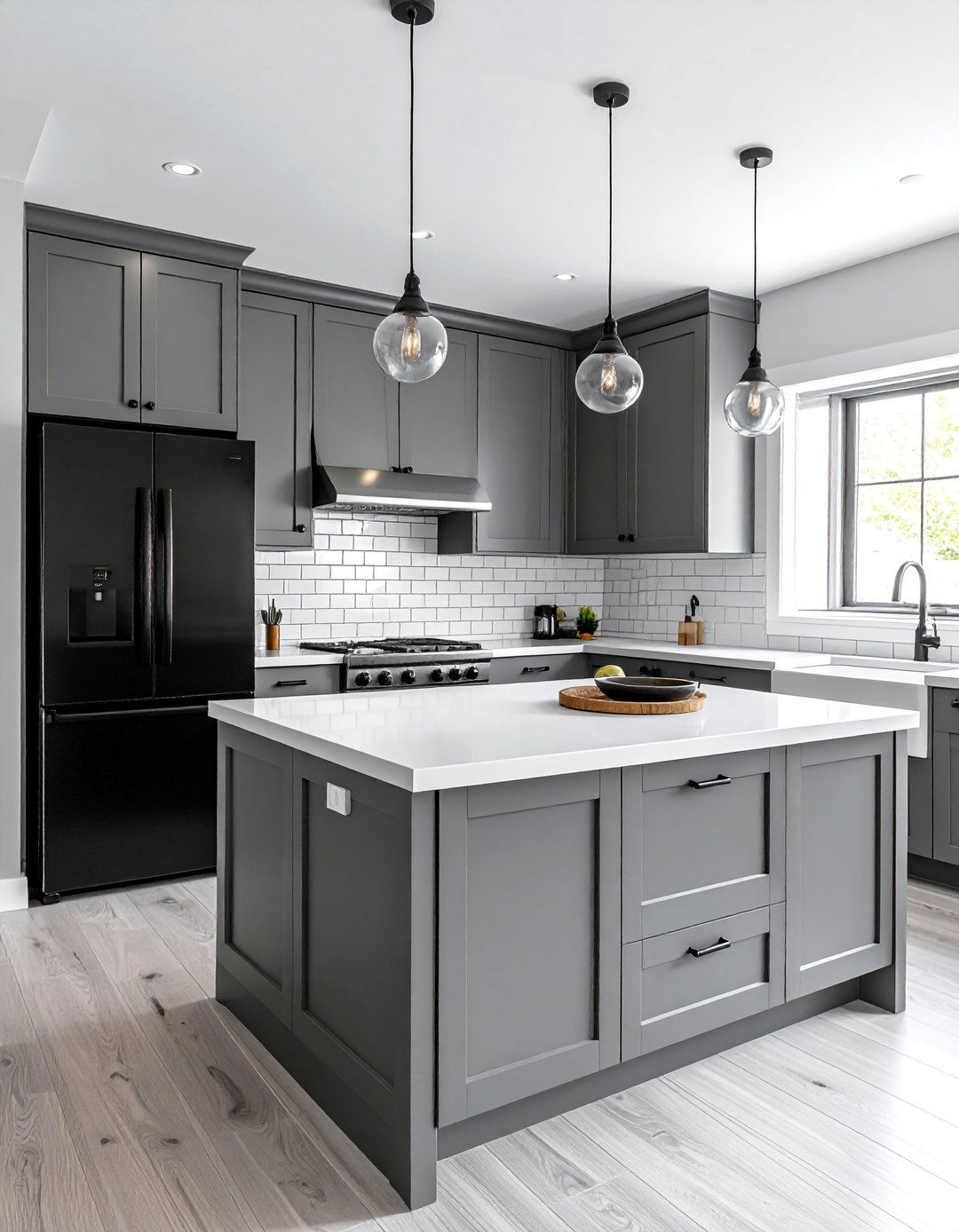 Small Kitchen with Black Appliances and Gray Cabinets - 20 Small Kitchen with Black Appliances Ideas