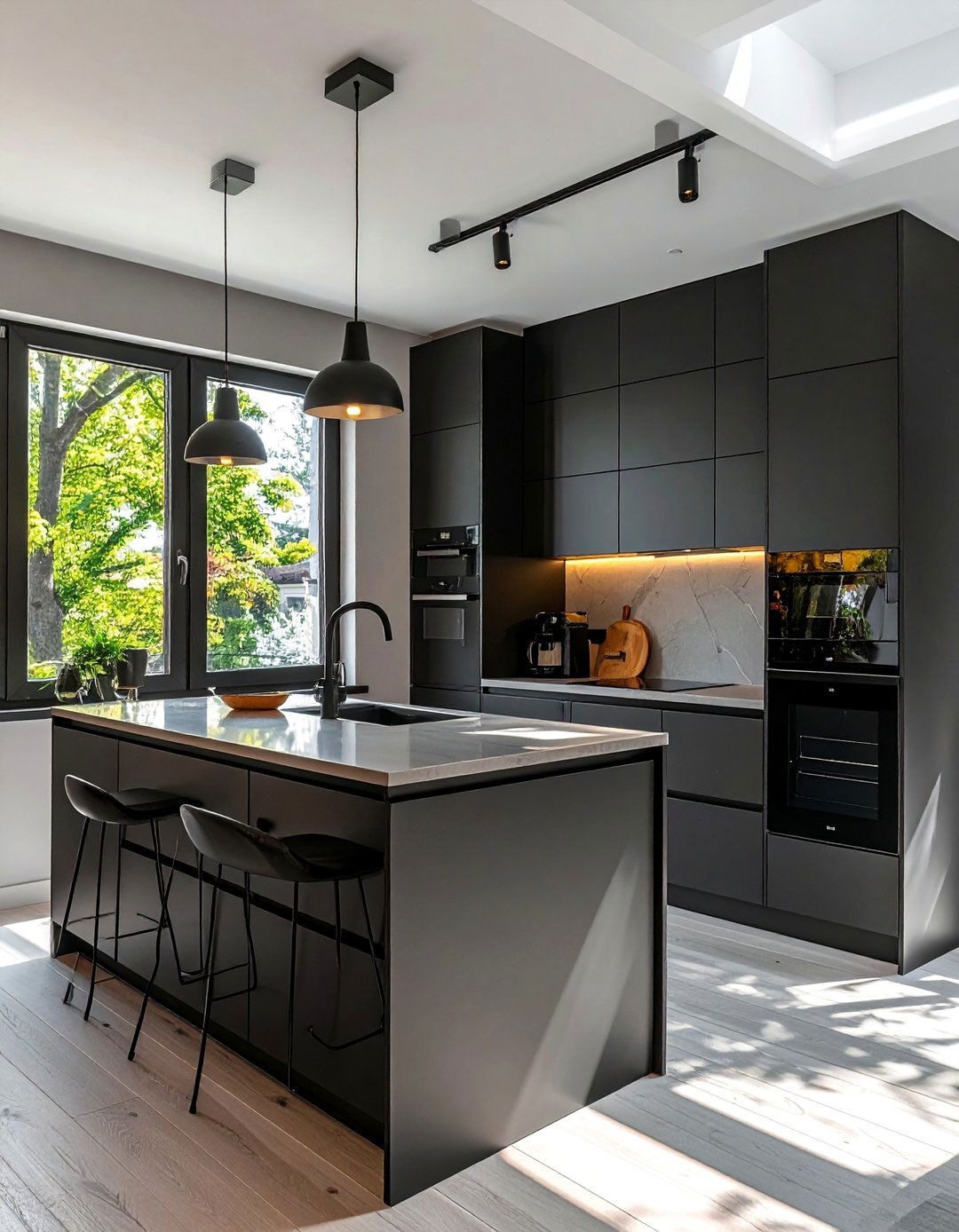 Small Kitchen with Black Appliances and Natural Light - 20 Small Kitchen with Black Appliances Ideas