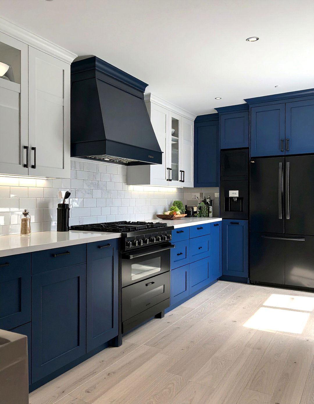 Small Kitchen with Black Appliances and Two Tone Cabinets - 20 Small Kitchen with Black Appliances Ideas