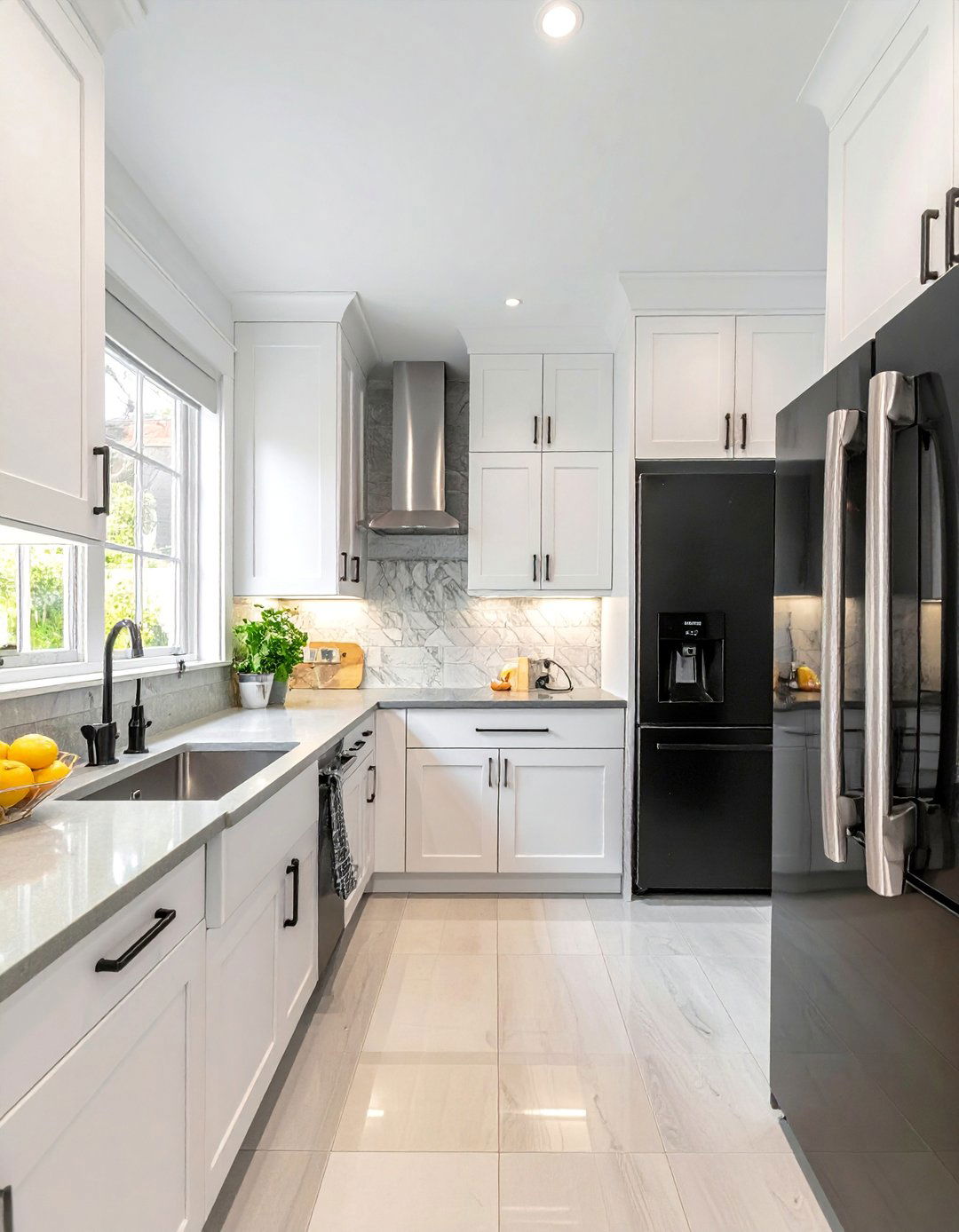 Small Kitchen with Black Appliances and White Cabinets - 20 Small Kitchen with Black Appliances Ideas