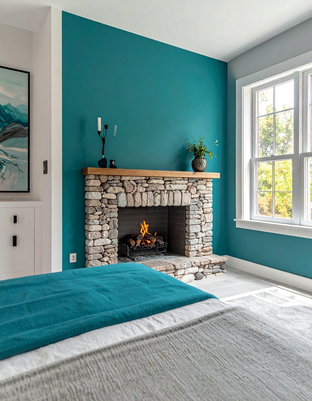 Small River Rock Fireplace for a Bedroom - 30 Unique River Rock Fireplace Ideas for Cozy Homes