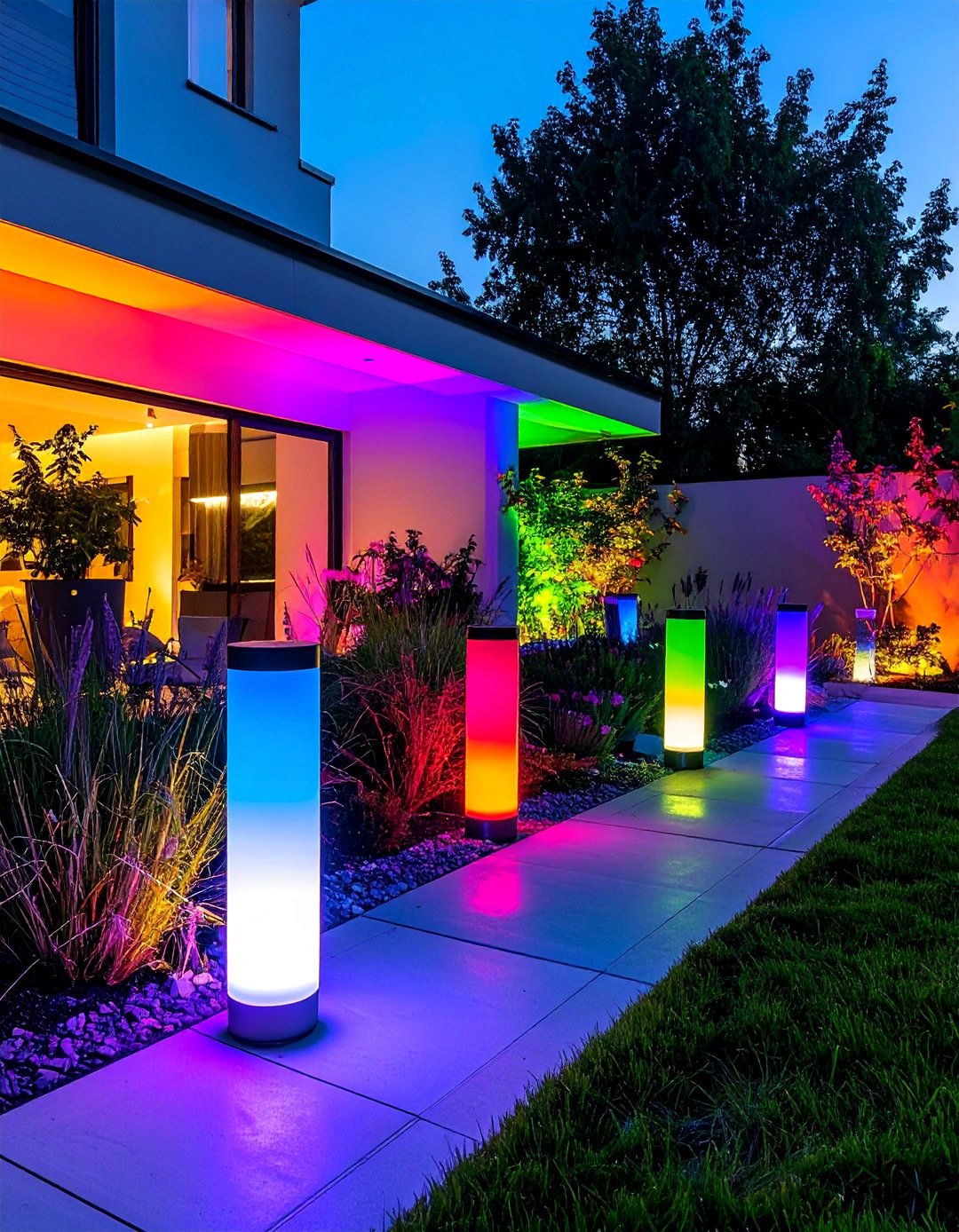 Smart Color Changing Systems - 40 Garden Lighting Ideas to Illuminate Your Outdoor Space