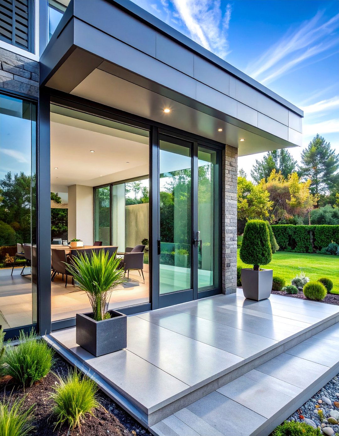 Smart Glass Technology Integration - 40 Glass Porch Design Ideas to Brighten Your Home