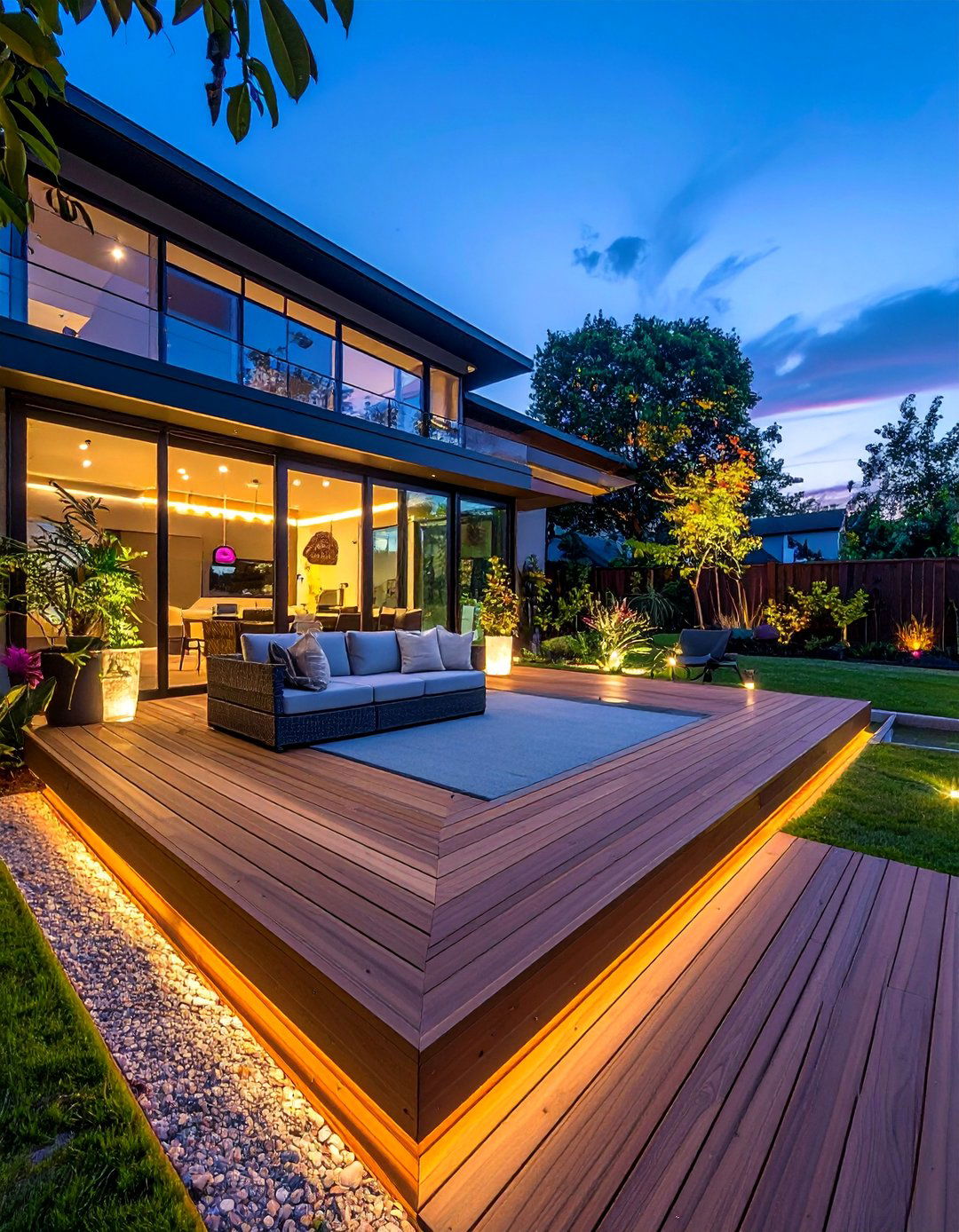 Smart Technology Deck with Automated Features - 20 Floating Deck Ideas for a Modern Outdoor Living Space