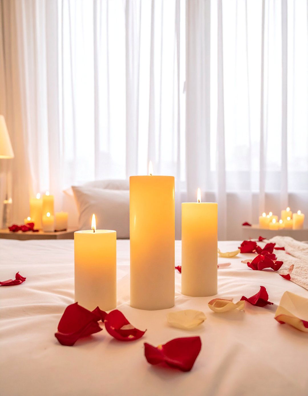 Soft Candlelit Bedroom Retreat - 30 Romantic Hotel Room Ideas for a Dreamy Getaway