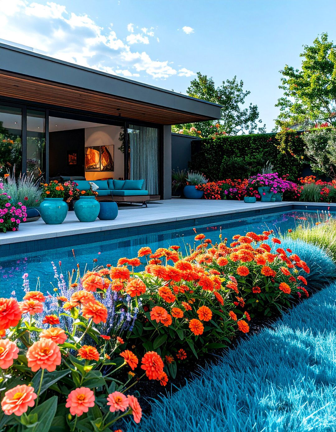 Soft Coral and Teal Garden Colour Scheme - 30 Garden Colour Schemes to Brighten Your Outdoor Space