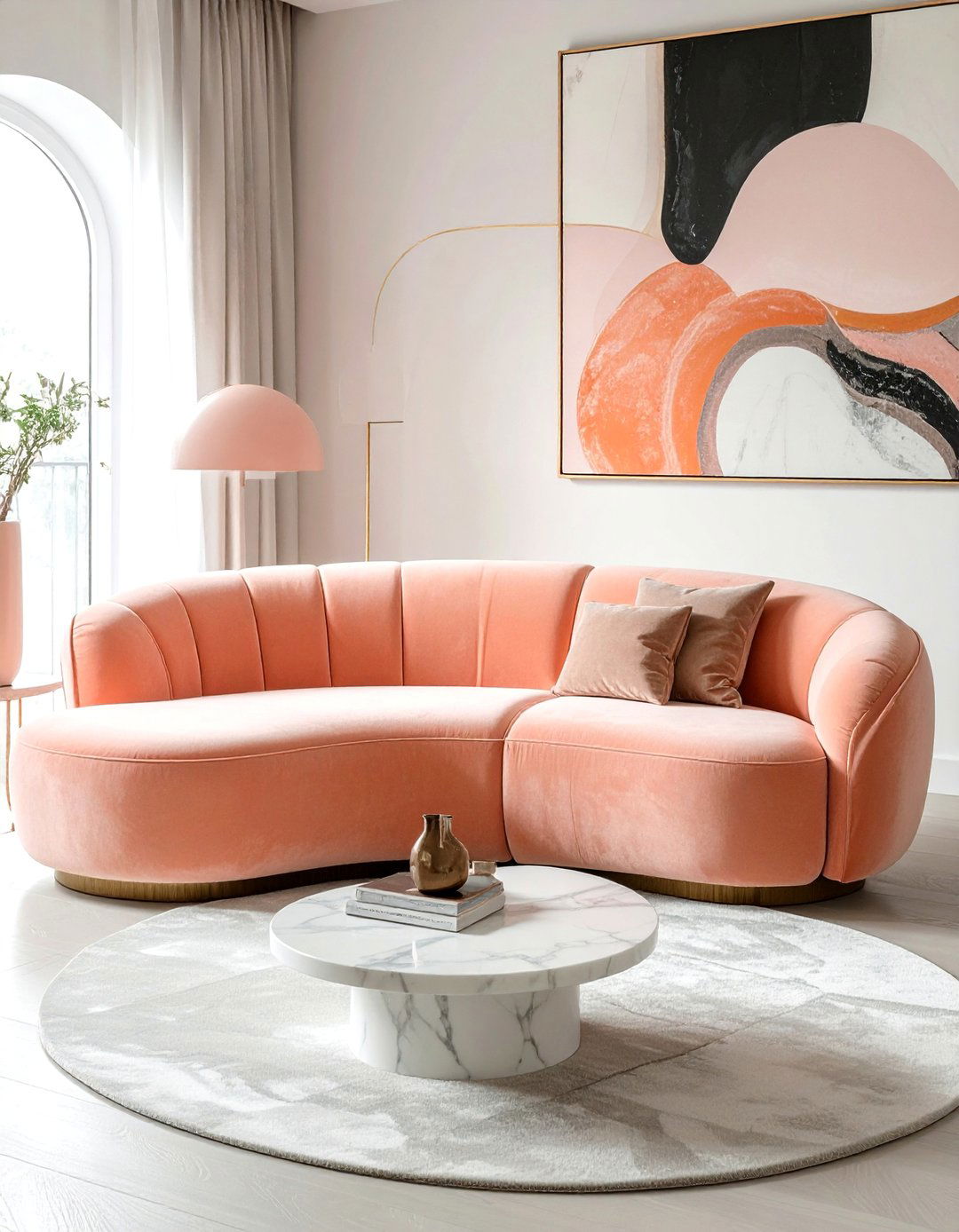 Soften with Curved Furniture - 40 Home Decor Ideas to Refresh Your Living Space