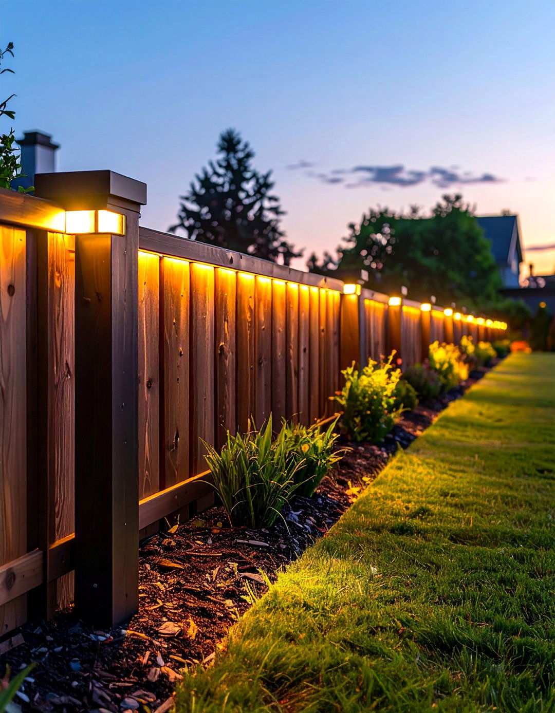 Solar Light Integrated Garden Fence - 40 Garden Fence Ideas to Enhance Your Outdoor Space