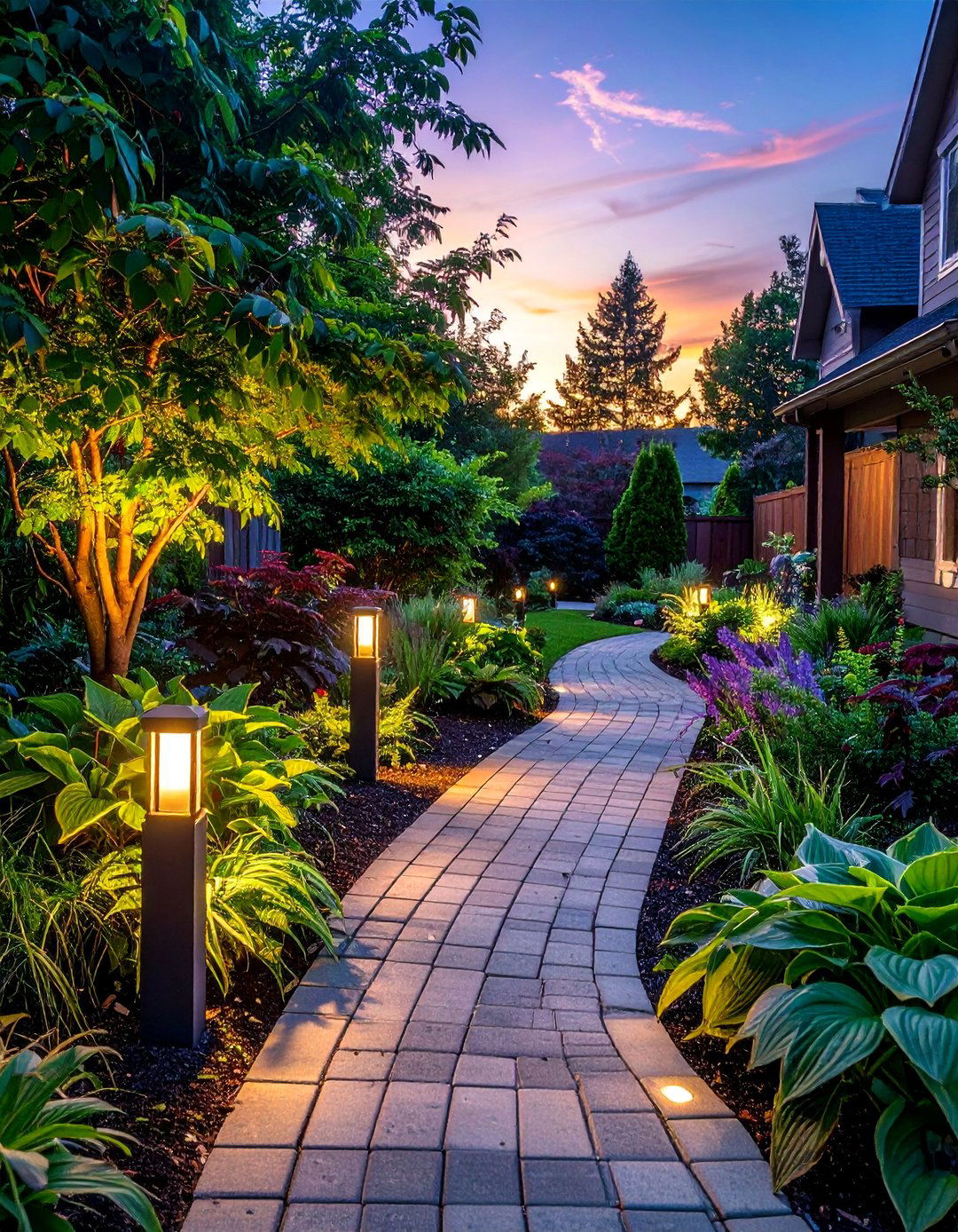 Solar Pathway Lighting for Ambiance - 40 Small Front Yard Landscaping Ideas to Boost Curb Appeal