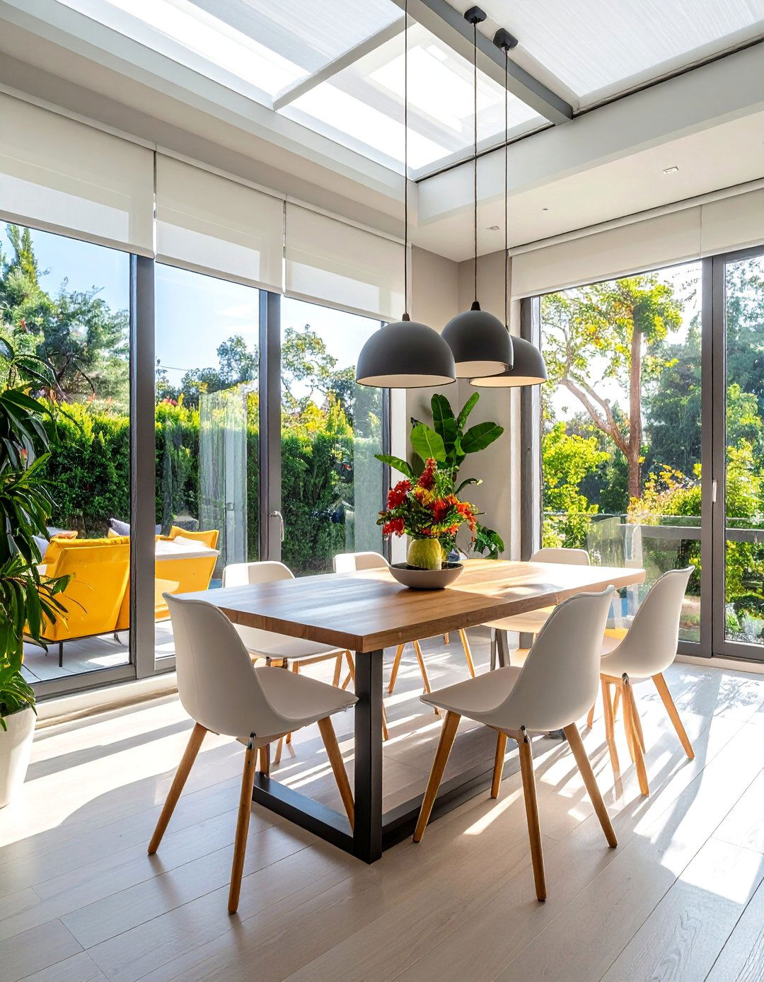 Solar Shades for Sun Protection - 25 Dining Room Window Ideas for a Bright and Airy Space