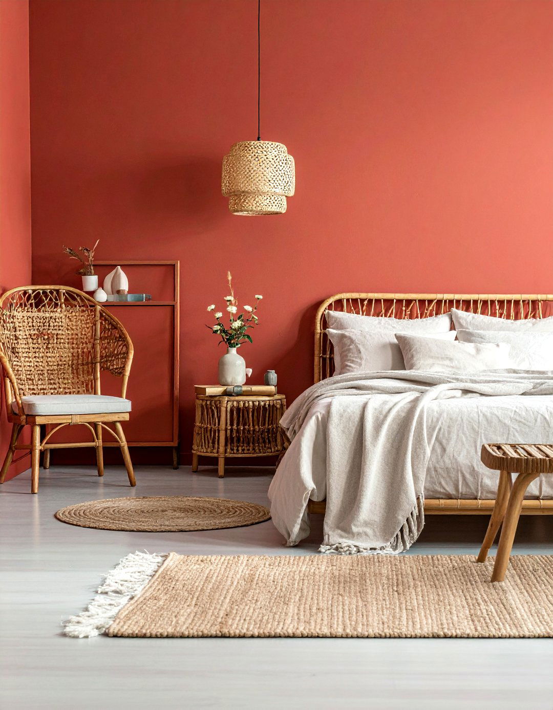 Sophisticated Terracotta Red Bedroom Walls - 20 Red Bedroom Ideas to Create a Bold and Cozy Space