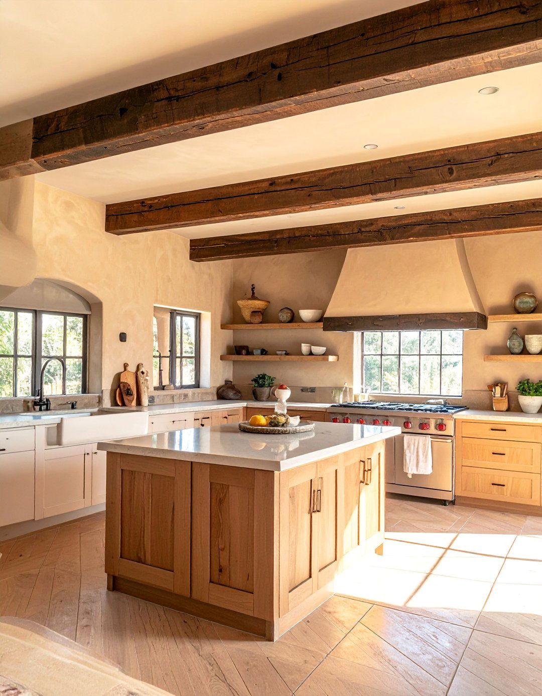 Southwestern Kitchen with Exposed Wooden Ceiling Beams - 25 Southwestern Kitchen Ideas for a Cozy, Rustic Vibe