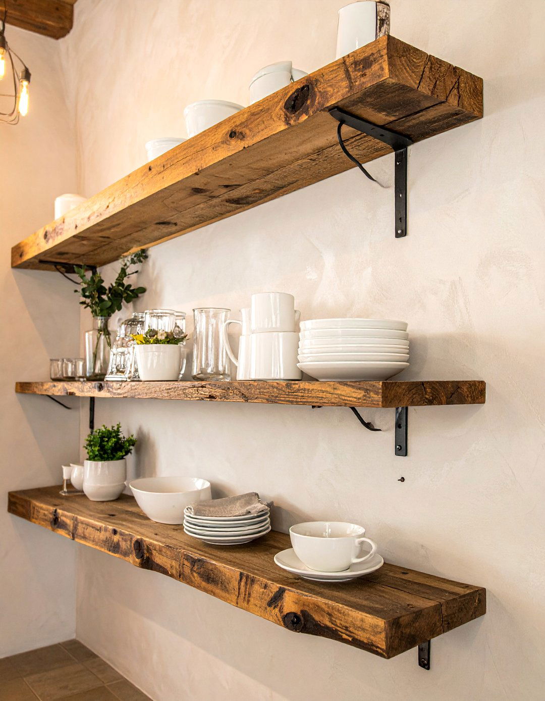 Southwestern Kitchen with Open Wooden Shelving - 25 Southwestern Kitchen Ideas for a Cozy, Rustic Vibe