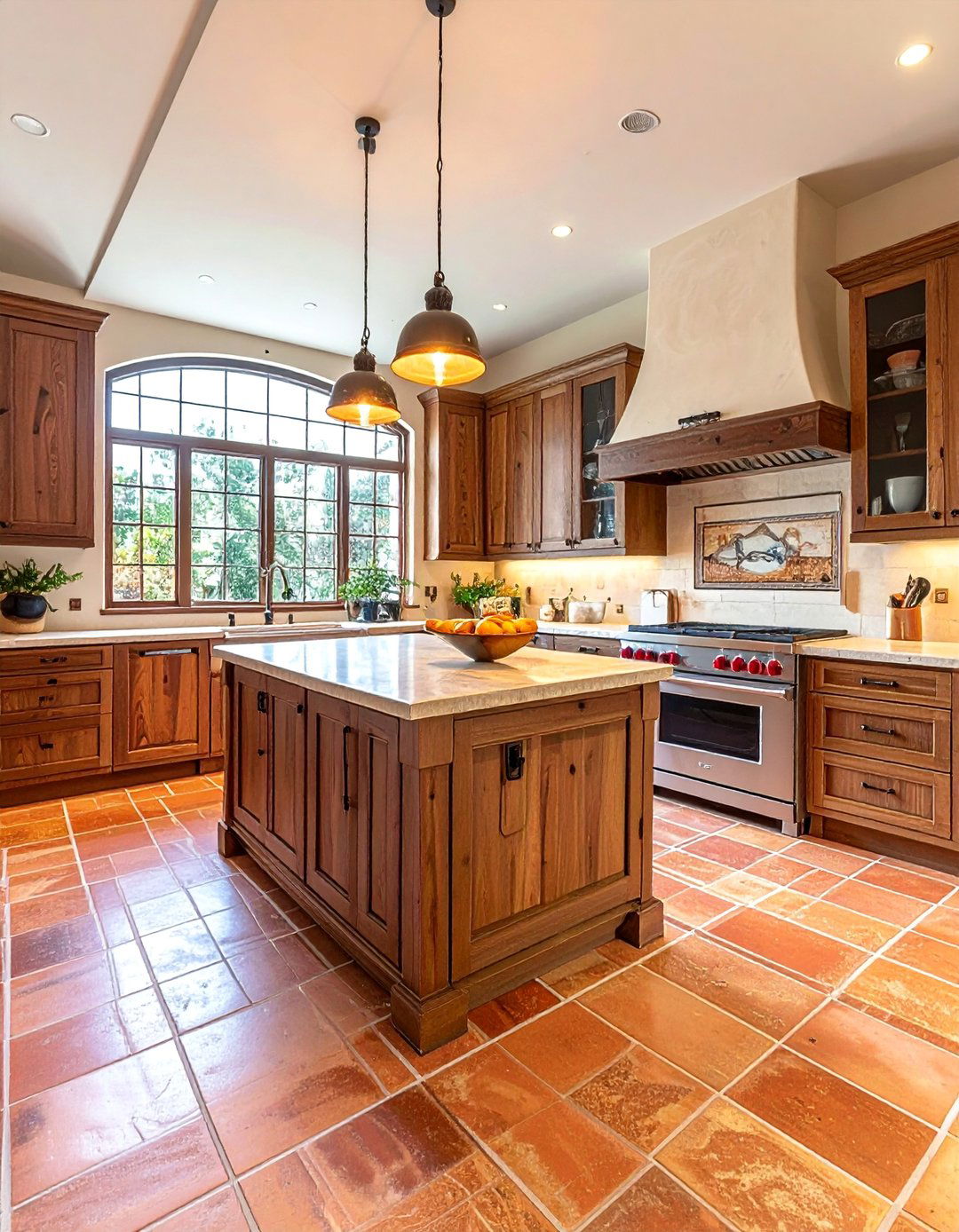 Southwestern Kitchen with Terracotta Saltillo Tile Floors - 25 Southwestern Kitchen Ideas for a Cozy, Rustic Vibe