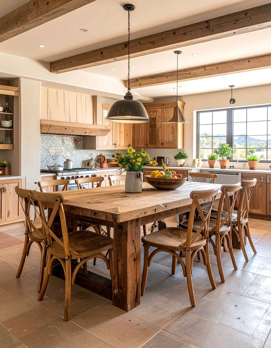 Southwestern Kitchen with a Large Farmhouse Table - 25 Southwestern Kitchen Ideas for a Cozy, Rustic Vibe