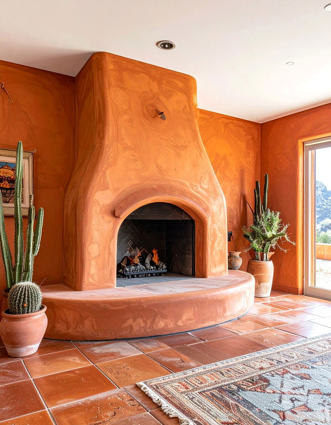 Southwestern Kiva Style Corner Fireplace - 25 Corner Fireplace Ideas to Cozy Up Your Living Space