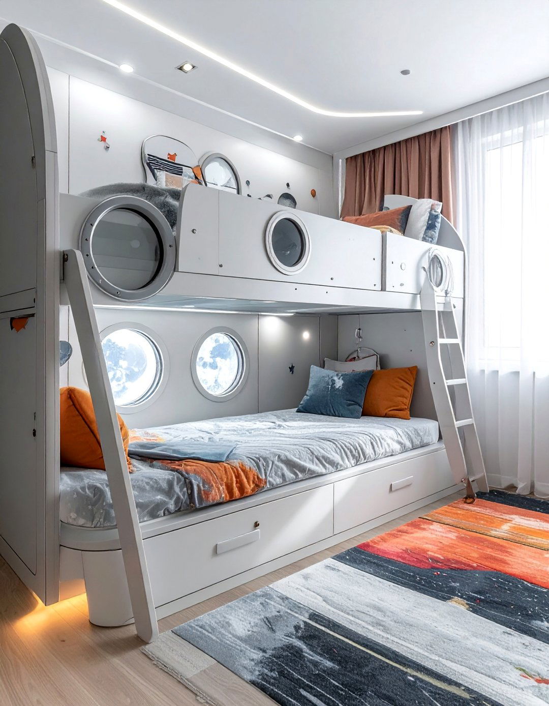 Spaceship Bunk Bed Design - 20 Galaxy Space-themed Bedroom Ideas for Dreamers