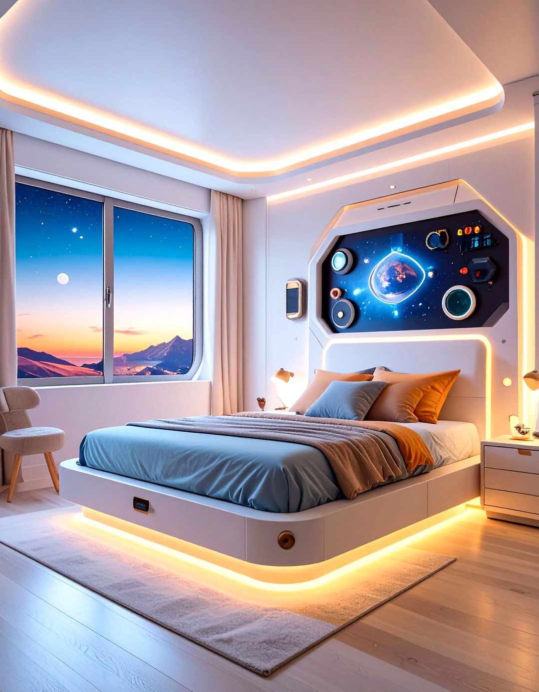 Spaceship Cockpit Bed Frame - 20 Galaxy Space-themed Bedroom Ideas for Dreamers