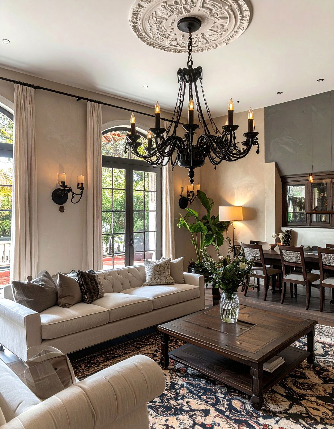 Spanish Style Living Room with Wrought Iron Accents - 25 Spanish Style Living Room Ideas for Warmth
