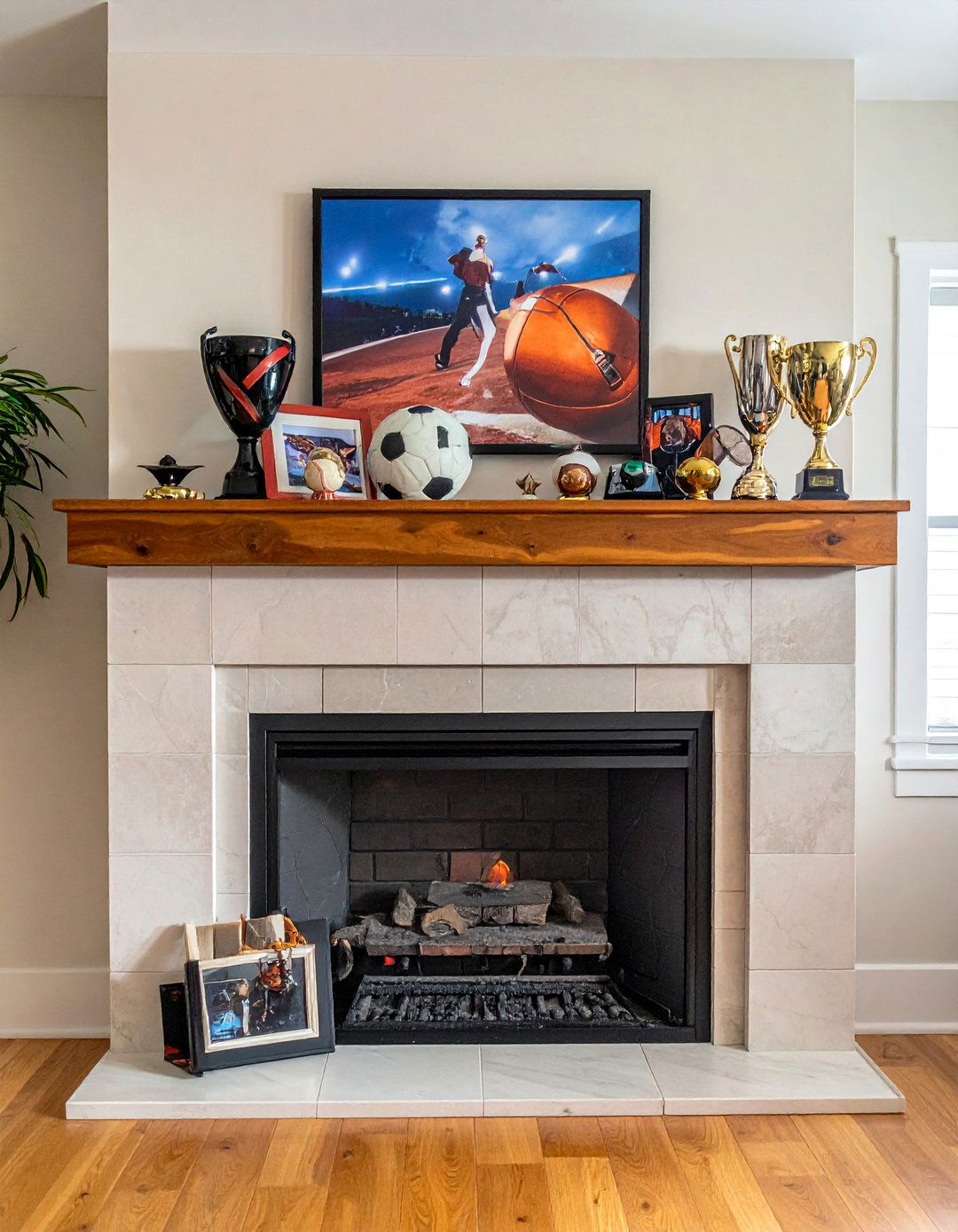 Sports Trophy Collections - 40 Stylish Mantel Decor Ideas for Every Season