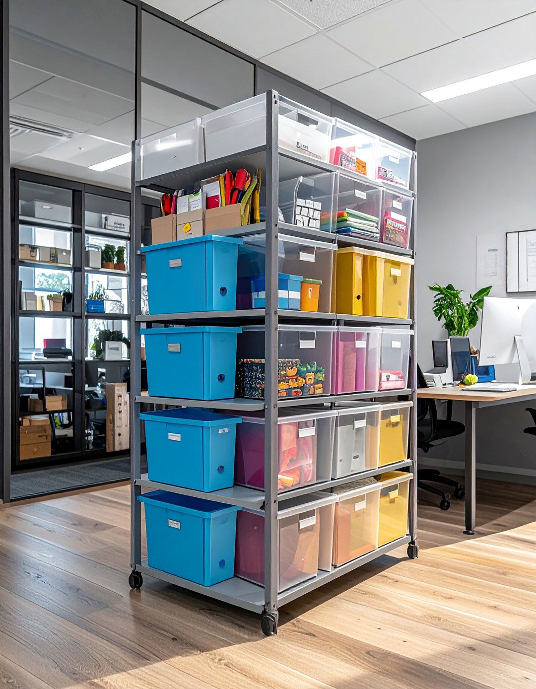 Stackable Storage Bins - 20 Office Storage Ideas to Maximize Your Workspace