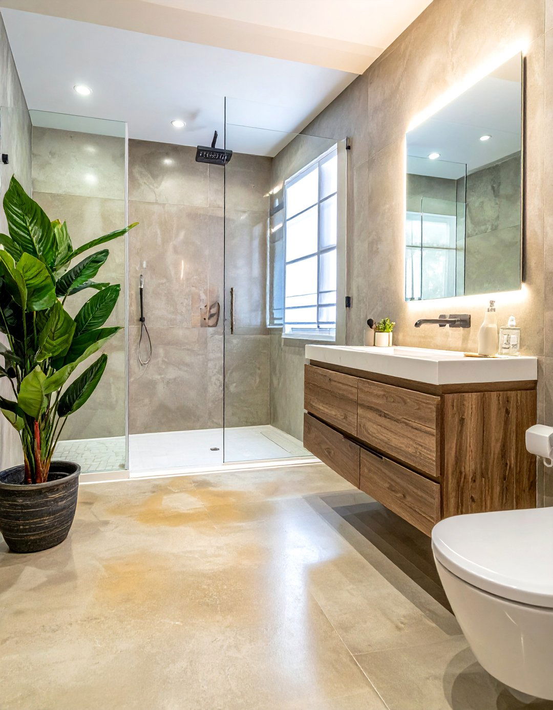 Stained Concrete Floors in the Bathroom - 25 Stained Concrete Floors for Modern Interiors