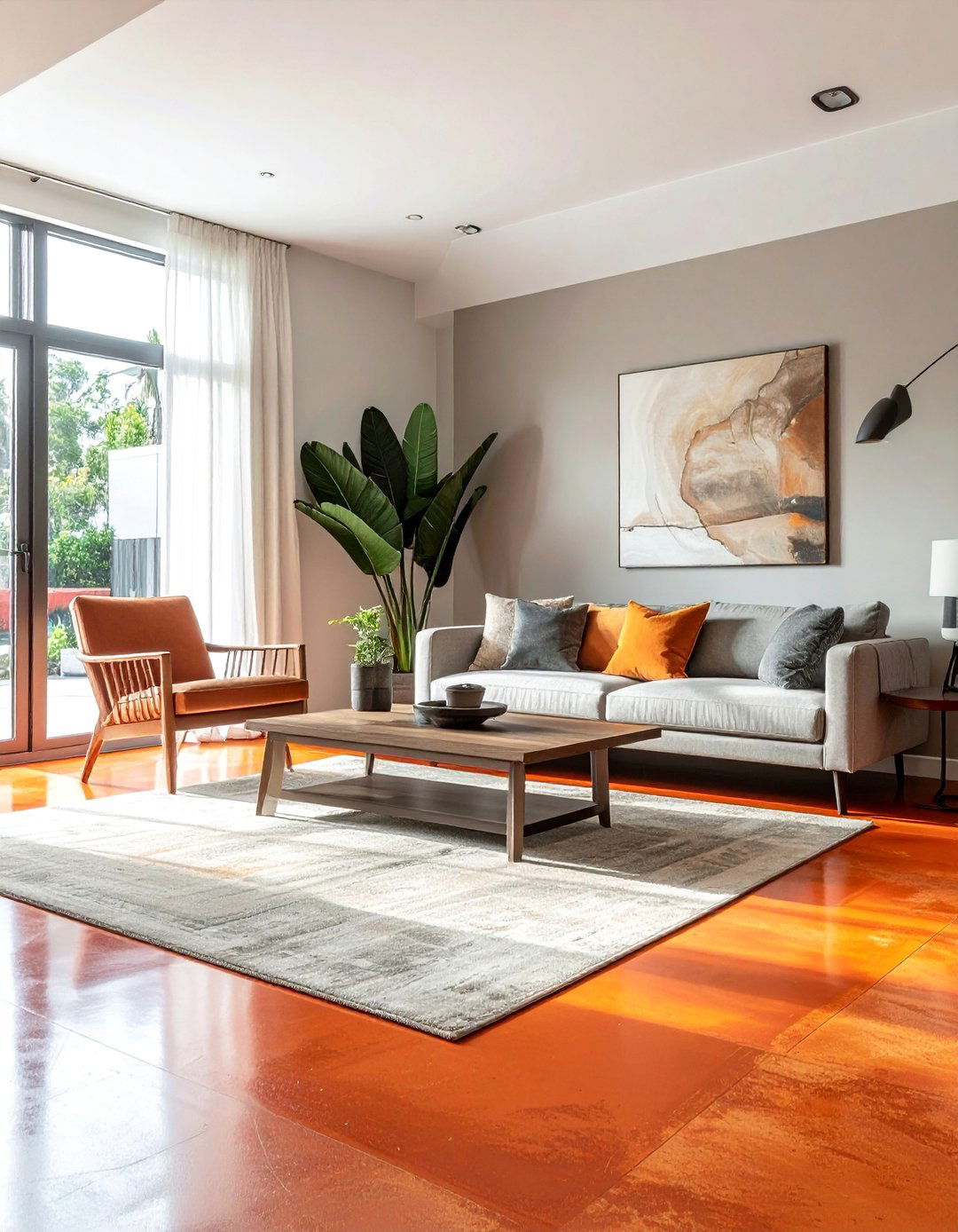 Stained Concrete Floors in the Living Room - 25 Stained Concrete Floors for Modern Interiors