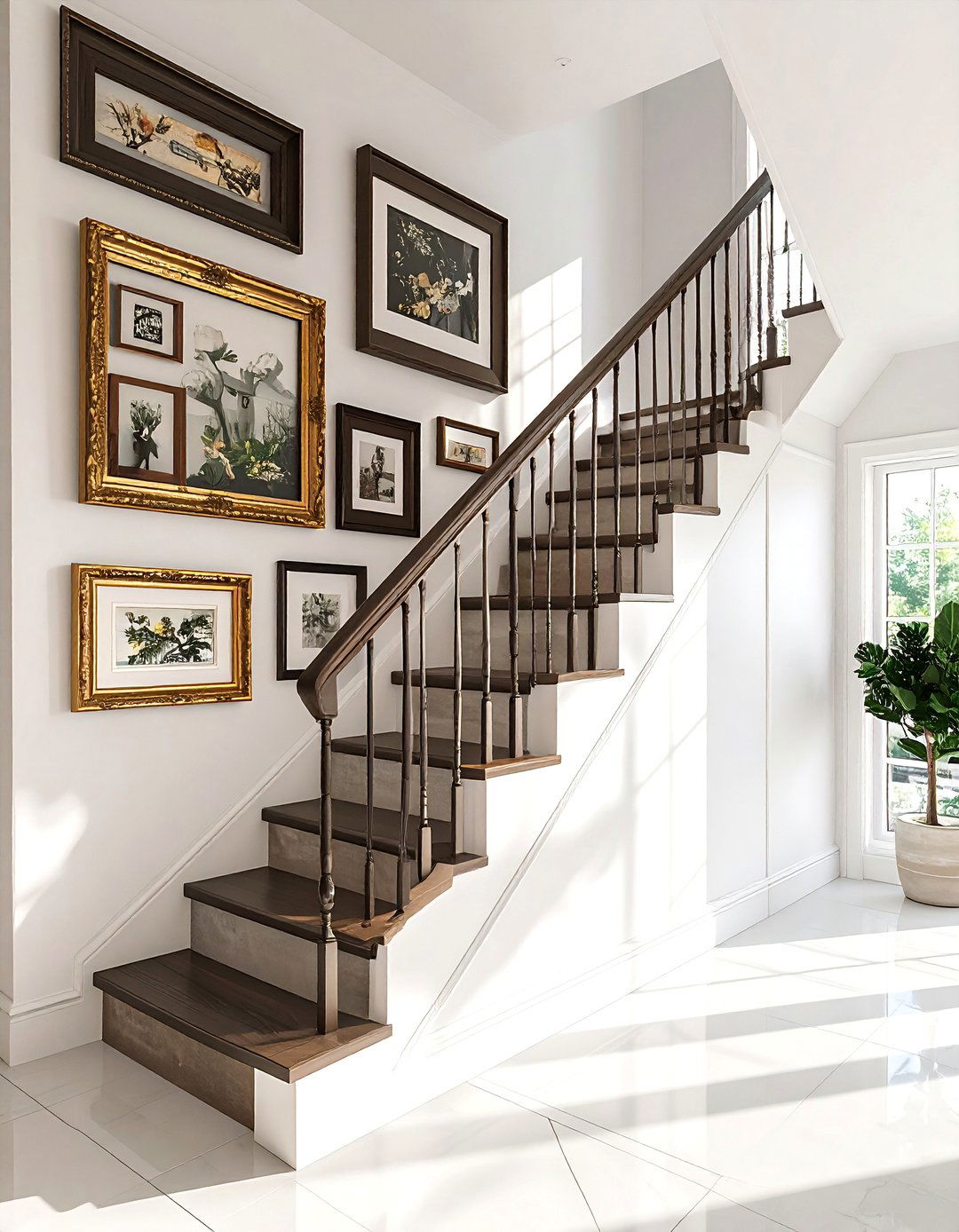 Staircase Gallery Wall - 40 Gallery Wall Ideas to Showcase Your Style