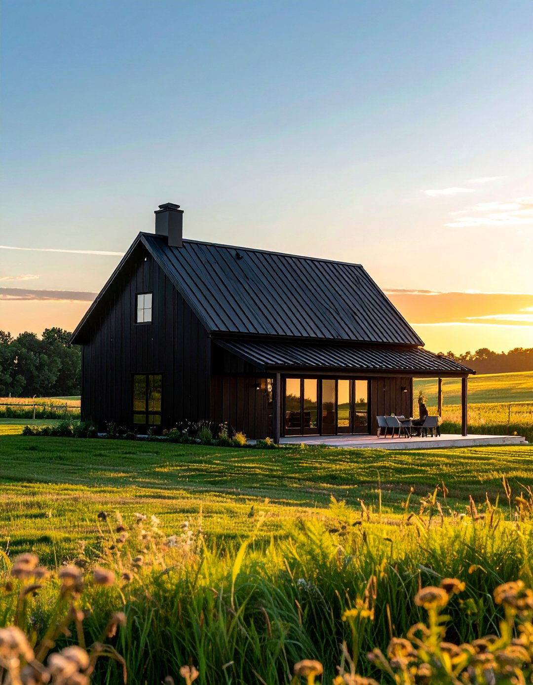 Standing Seam Black Metal Roof - 40 Black Modern Farmhouse Exterior Design Ideas for a Sleek Look