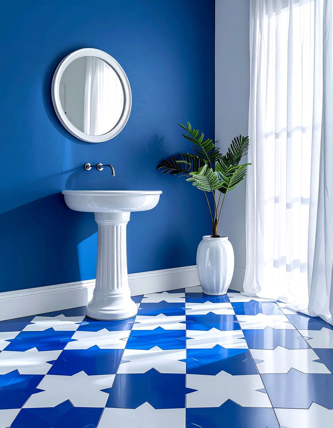 Star Patterned Powder Room Floor Tile - 25 Powder Room Floor Tile Ideas for a Stunning Look