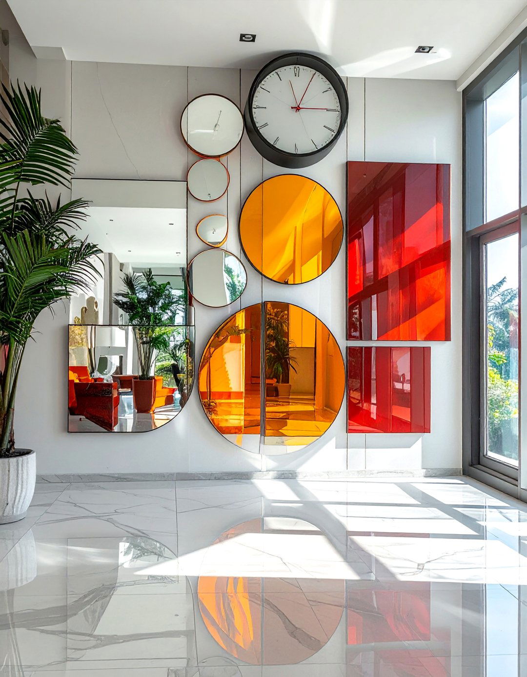 Statement Mirror Collection - 50 Foyer Decor Ideas to Make a Grand First Impression
