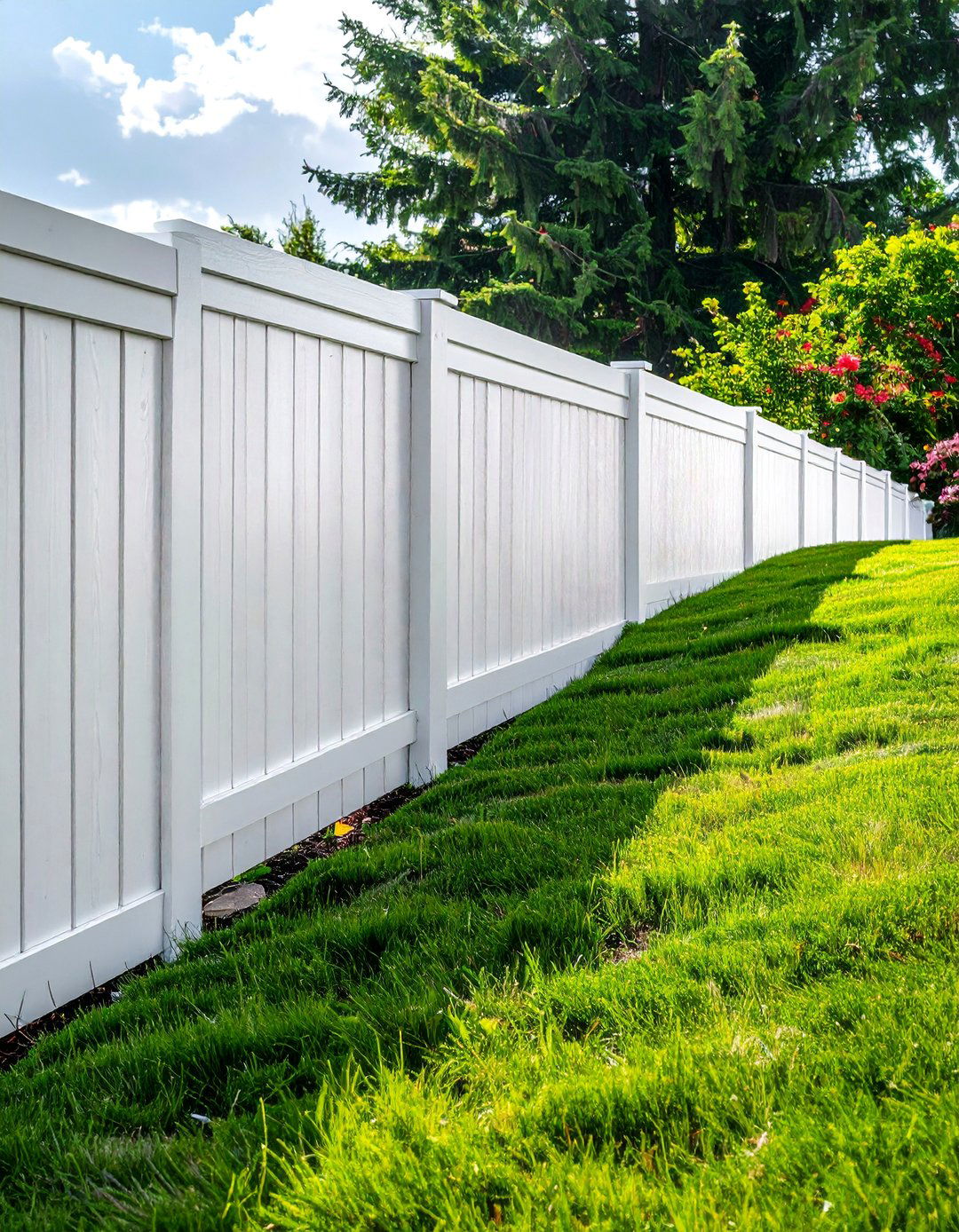 Stepped Garden Fence for Slopes - 40 Garden Fence Ideas to Enhance Your Outdoor Space