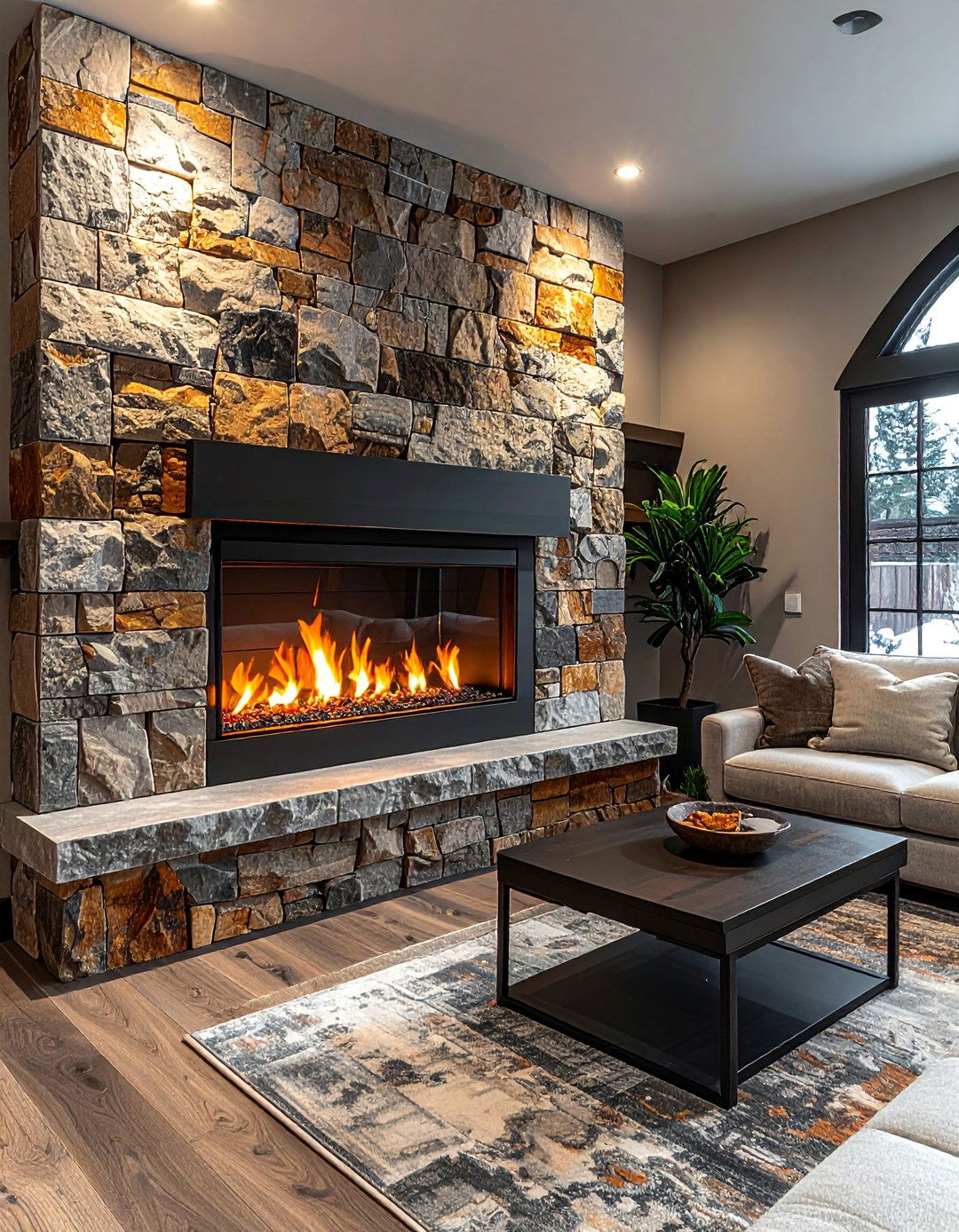 Stone Veneer Basement Accent Wall - 15 Basement Accent Wall Ideas to Transform Your Space