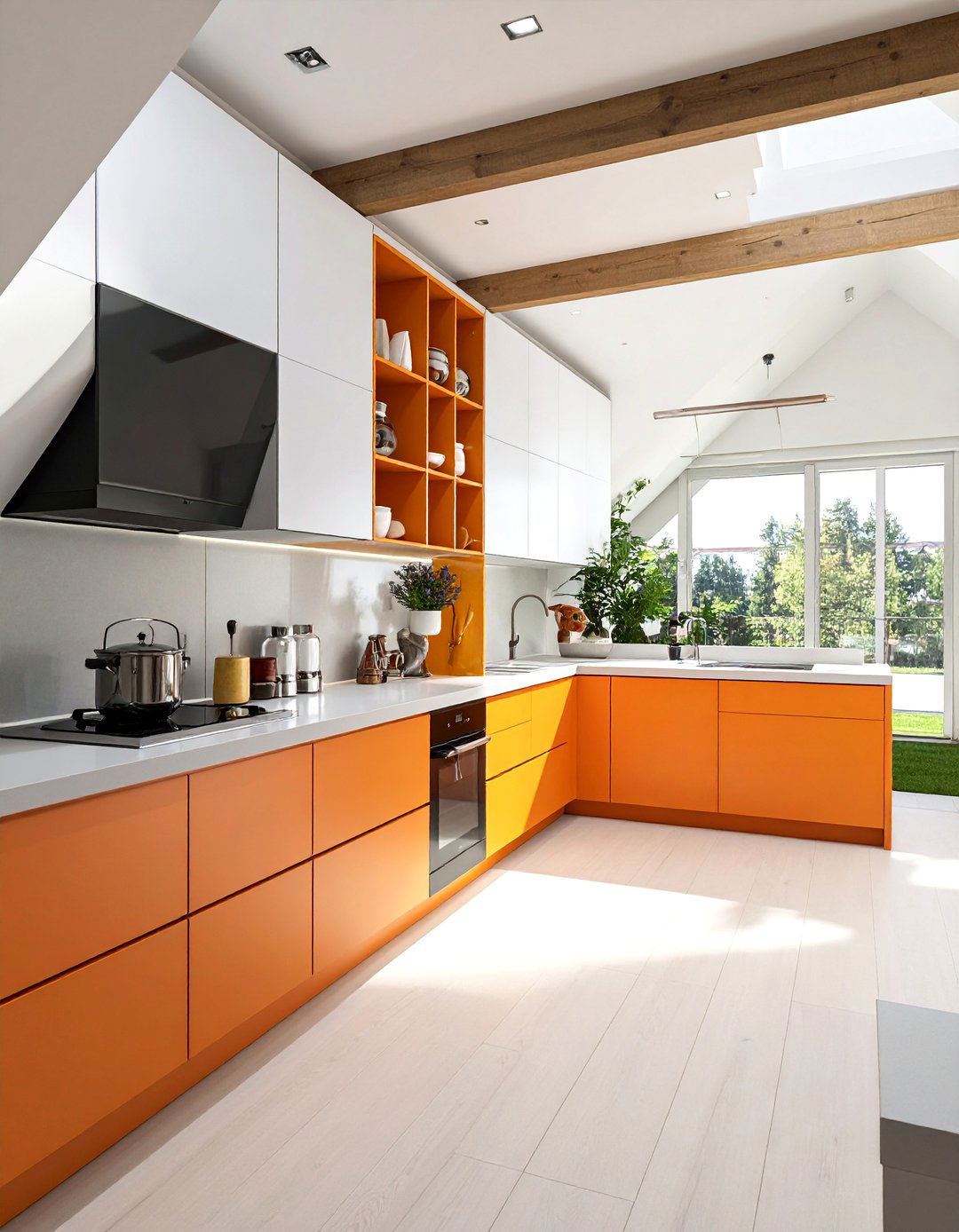 Storage Optimization Kitchen - 20 Sloped Ceiling Kitchen Ideas to Maximize Space