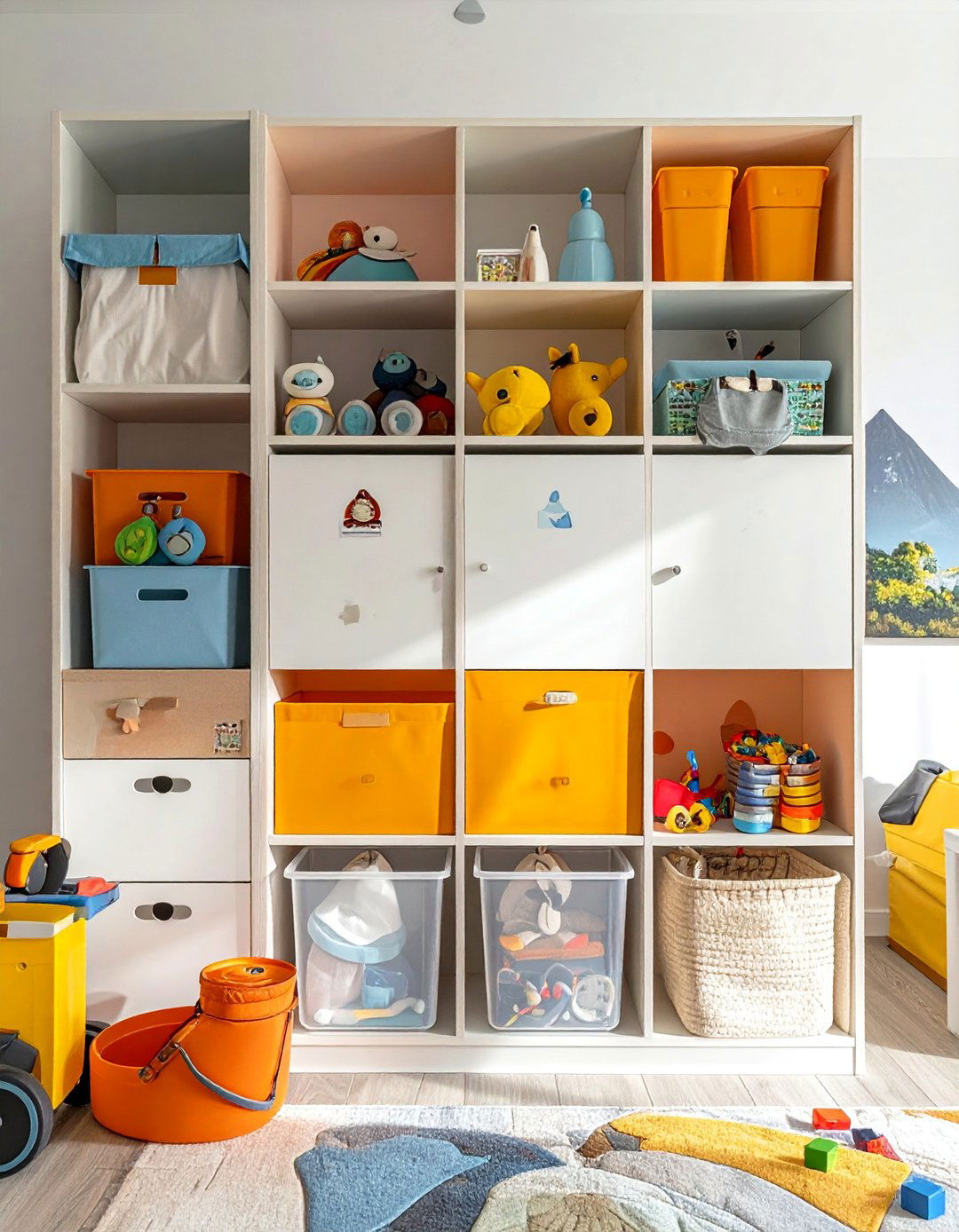 Storage Organization System - 40 Fun and Functional Playroom Ideas for Kids
