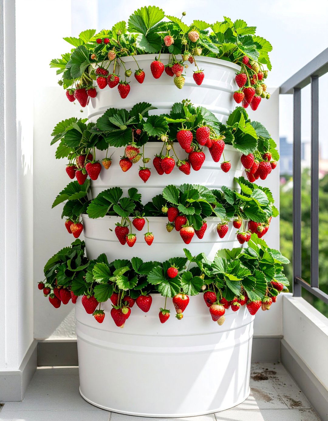 Strawberry Bucket with Side Pockets - 20 Bucket Garden Ideas for Creative Small Spaces
