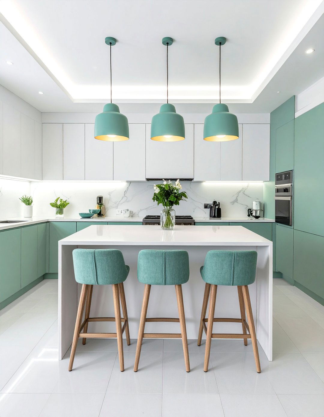 Subtle Seafoam Green Kitchen Accents and Decor - 15 Seafoam Green Kitchen Ideas for a Fresh Look