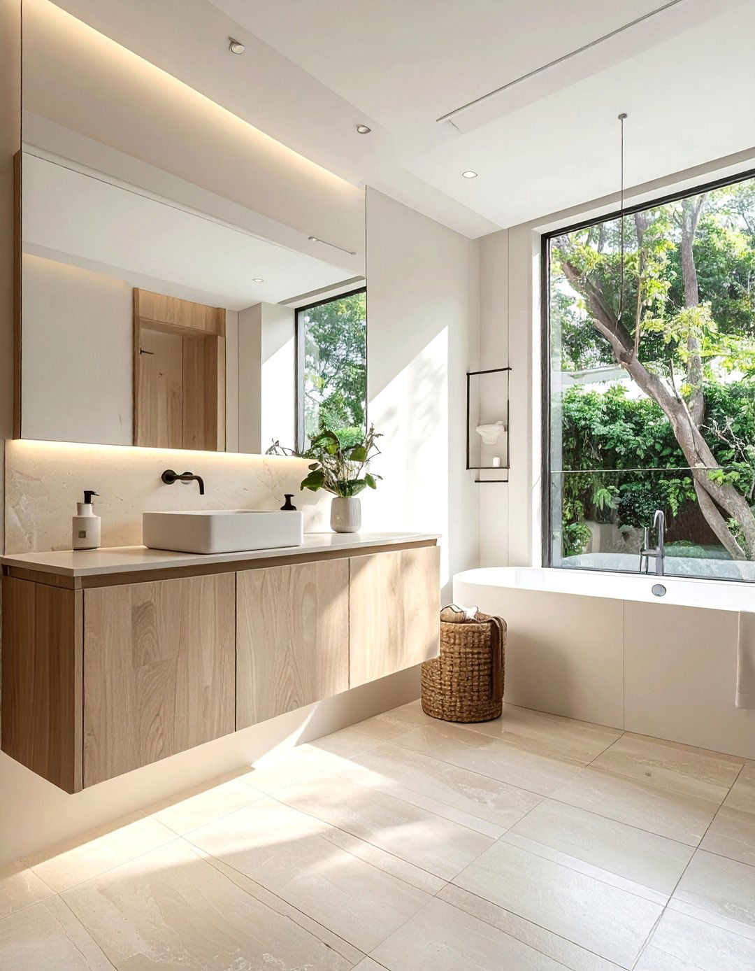 Subtle Textured Linen Look Powder Room Floor Tile - 25 Powder Room Floor Tile Ideas for a Stunning Look