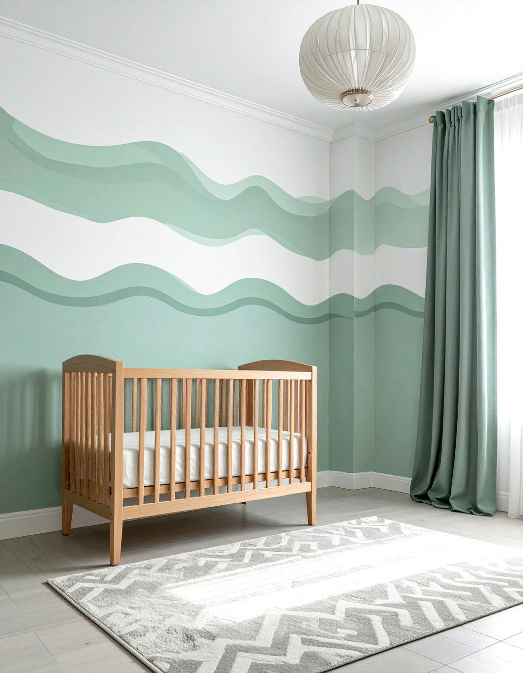 Subtle Wave Pattern Wallpaper - 20 Ocean-themed Nursery Ideas for a Calm and Serene Space