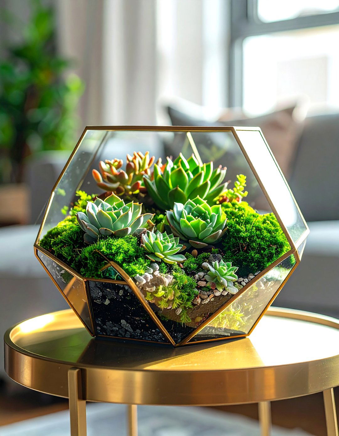 Succulent and Moss Spring Centerpiece Terrarium - 25 Spring Centerpiece Ideas for a Fresh Look