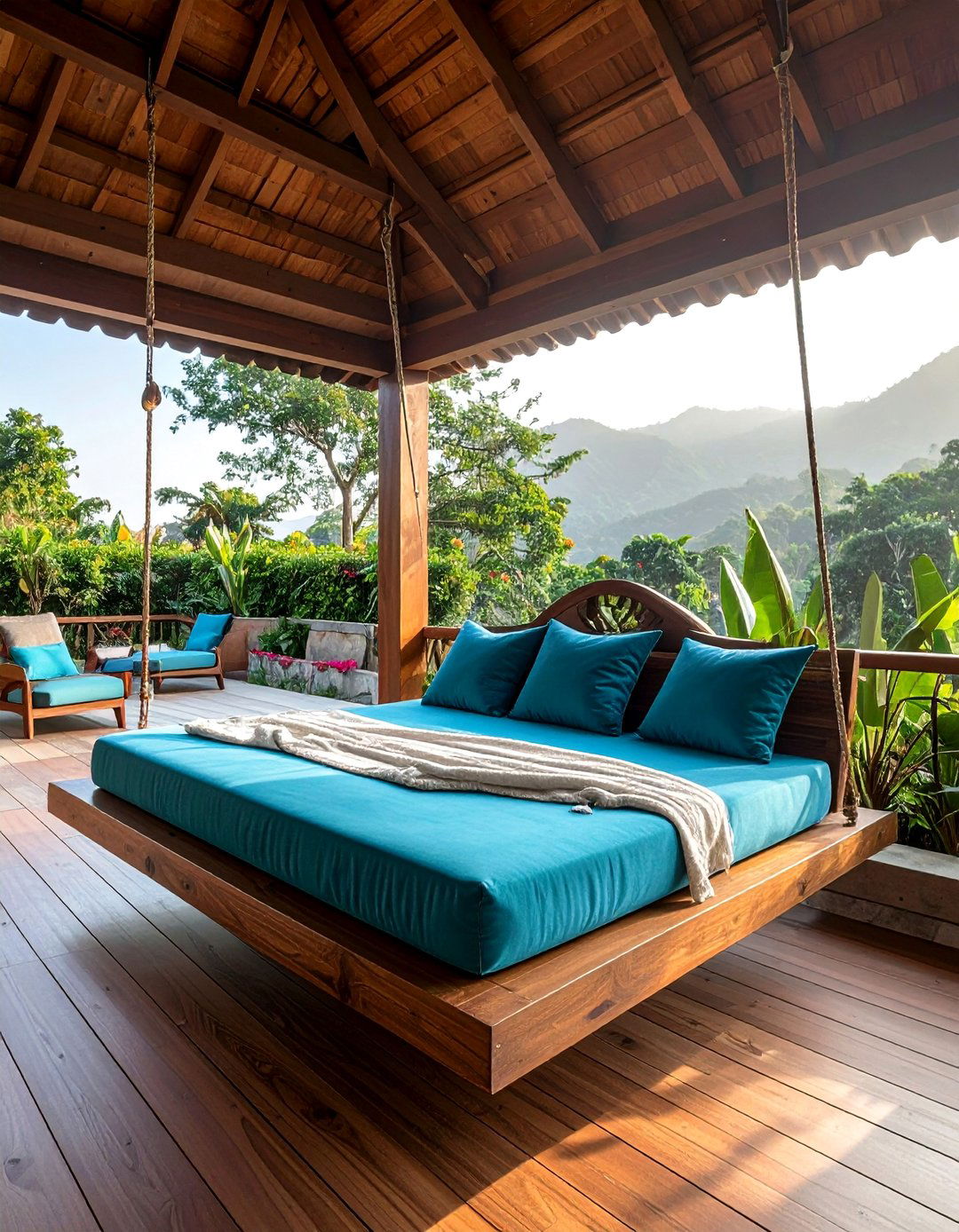 Swing Bed Comfort - 40 Cozy Outdoor Seating Ideas for Your Backyard