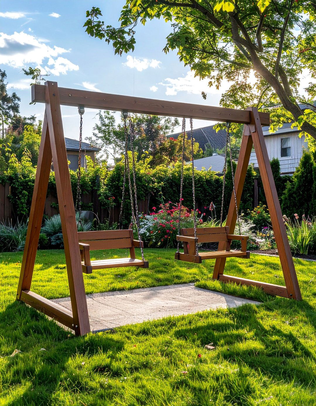 Swing Set Bench - 40 Cozy Outdoor Seating Ideas for Your Backyard