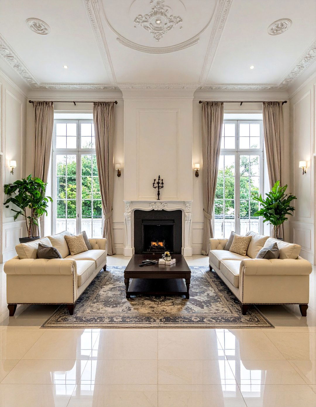 Symmetrical Arrangement in Traditional Living Rooms - 30 Traditional Interior Design Ideas for Timeless Homes