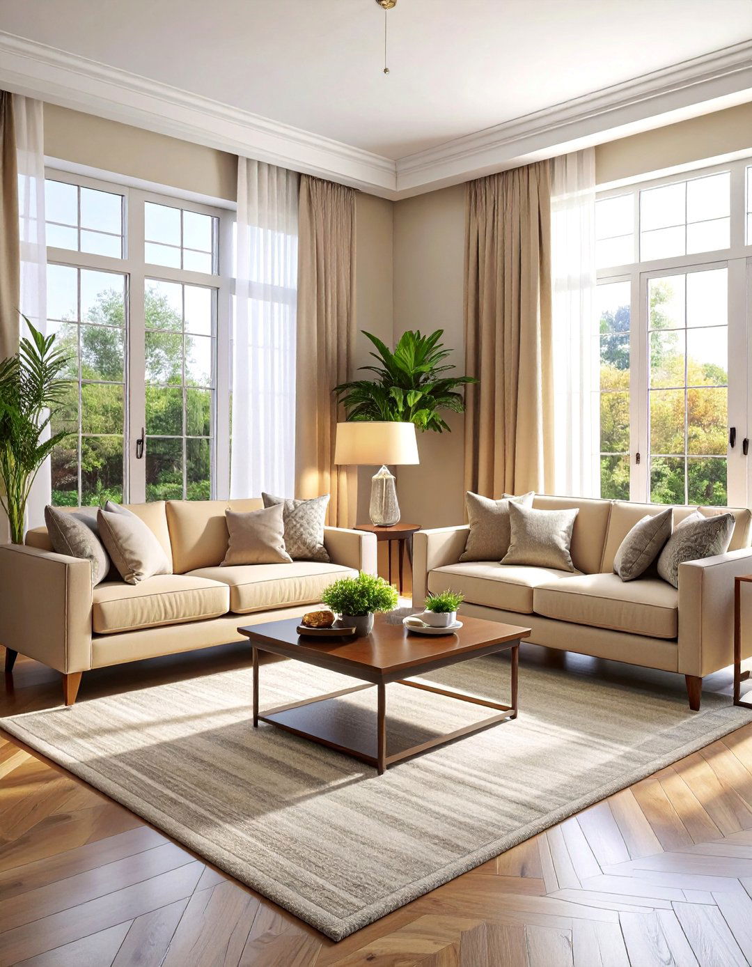 Symmetrical Furniture Arrangement - 40 Transitional Living Room Ideas for Modern Homes