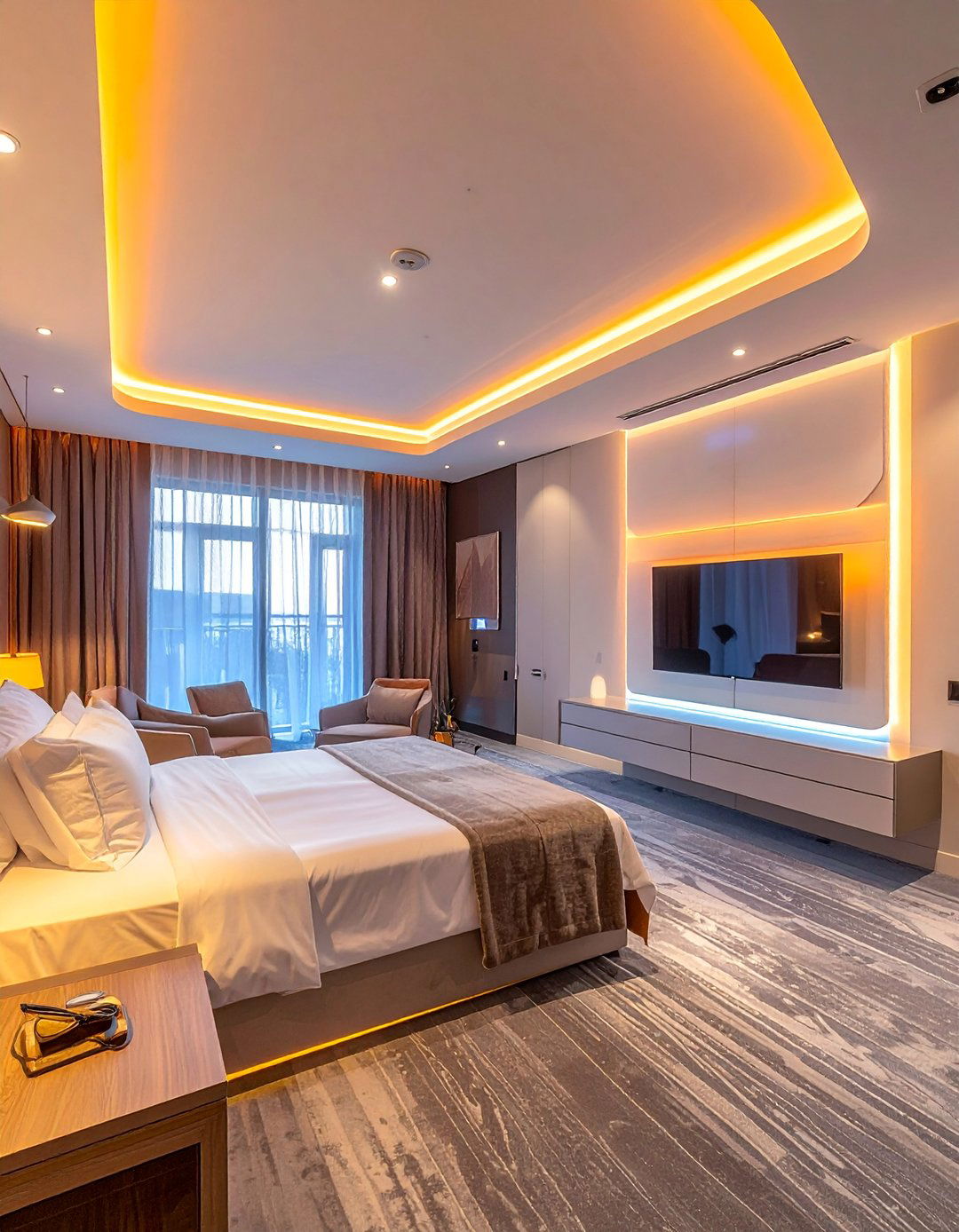 Technology Integrated Smart Suite - 30 Romantic Hotel Room Ideas for a Dreamy Getaway