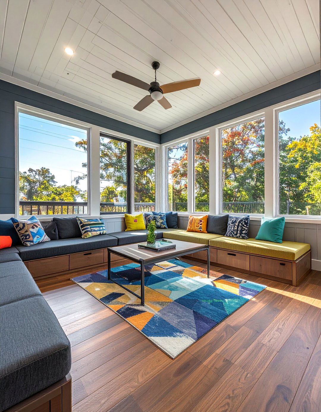 Teen Hangout and Study Space - 35 Three Season Porch Ideas for Year-Round Comfort