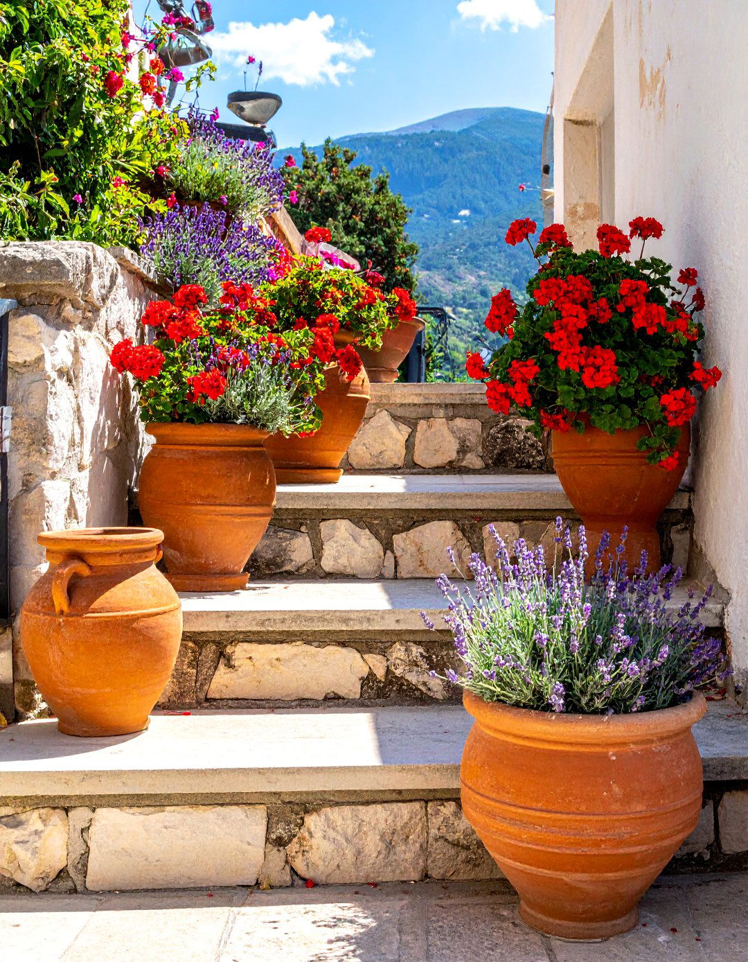 Terracotta Pots and Urns in a Greek Garden - 30 Greek Garden Ideas for a Mediterranean Oasis